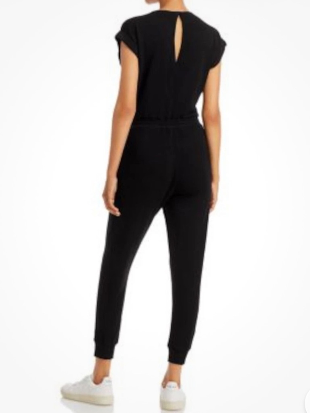 Monrow Black Crossover V-Neck Drawstring Jumpsuit - Picture 2 of 13